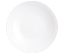 Plato llano multiúsos de gran tamaño, 26cm., fabricado en vidrio opal blanco, Friend's Time LUMINARC.