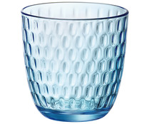 Pack de 6 vasos de vidrio color azul, 0,29 litros, Line Acqua BORMIOLI.