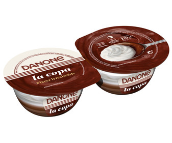 Copa de chocolate y cremosa nata DANONE 2 x 110 g. Copa de chocolate y cremosa nata DANONE 2 x 110 g.