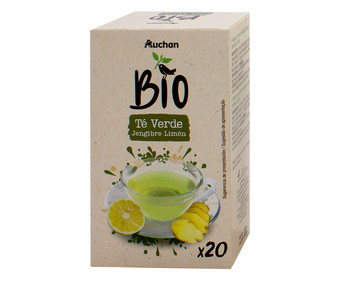 Té verde jengibre limón Bio ALCAMPO ECOLÓGICO 20 uds. 30 gr. Té verde jengibre limón Bio ALCAMPO ECOLÓGICO 20 uds. 30 gr.