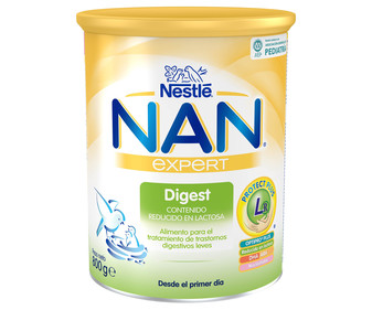 Leche (2) de continuación digestiva, con cotenido reducido en lactosa, a partir del primer día NAN Expert 800 g. Leche (2) de continuación digestiva, con cotenido reducido en lactosa, a partir del primer día NAN Expert 800 g.