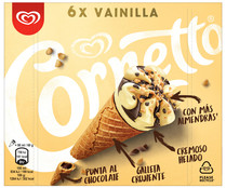 Conos de helado de vainilla, con trocitos de chocolate y almendra CORNETTO de Frigo 6 x 90 ml.