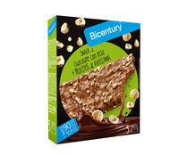 Snack de chocolate con leche y trocitos de avellana BICENTURY 5 uds. c 18 g.