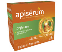 Complemento alimenticio a base de  jalea real vitaminada en cómodos viales APISÉRUM Defensas 18 uds.