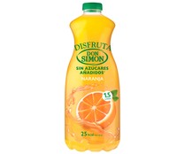 Néctar  sin azúcar añadido de naranja DON SIMON DISFRUTA botella de 1,5 l.