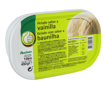Tarrina de helado sabor a vainilla PRODUCTO ECONÓMICO ALCAMPO 1 l. Tarrina de helado sabor a vainilla PRODUCTO ECONÓMICO ALCAMPO 1 l.