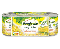 Maíz dulce sin azúcares añadidos BONDUELLE pack 3 uds. x 140 g.