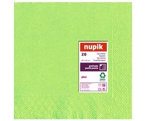 Servilletas desechables color verde bambú, 40x40cm., doble capa NUPIK 20 uds. Servilletas desechables color verde bambú, 40x40cm., doble capa NUPIK 20 uds.