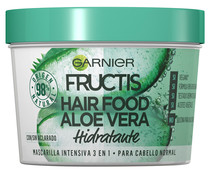 Mascarilla capilar hidratante intensiva con aloe vera, para cabello normal FRUCTIS Hair food de Ganier 390 ml.