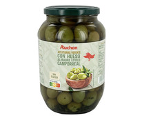 Aceitunas verdes con hueso estilo Camporreal PRODUCTO ALCAMPO frasco de 500 g.