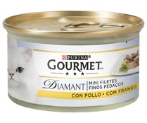 Comida para gatos humedo sabor a pollo GOURMET tarrina 85 g.