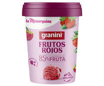 Tarrina de helado de frutos rojos con trozos de frutos rojos LA MENORQUINA Granini 500 ml