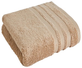 Toalla de baño color beige 100% algodón, densidad de 500g/² ACTUEL. Toalla de baño color beige 100% algodón, densidad de 500g/² ACTUEL.