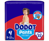 Pants (braguitas) de aprendizaje talla 4 para bebés de 9 a 15 kilogramos DODOT Pants 33 uds.
