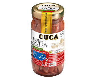 Filetes anchoa del Cantábrico en aceite de oliva CUCA 60 g. Filetes anchoa del Cantábrico en aceite de oliva CUCA 60 g.
