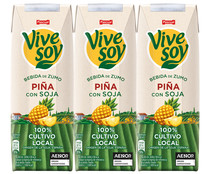 Zumo de piña y soja de origen 100% local VIVESOY 3 x 25 cl