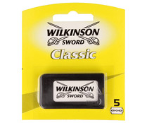 Recambio de cuchilas de 1 hoja, para maquinilla de afeitar WILKINSON Classic 5 uds,