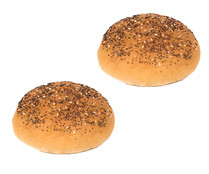 Pan de hamburguesa brioche con sésamo (2.4%) y amapola (2,4%), 2 uds x 65g.