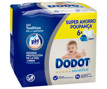 Toallitas húmedas para bebé sin perfume DODOT Sensitive 6 x 54 uds.