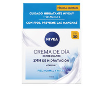 Crema facial hidratante y refescante de día, para pieles normales a mixtas NIVEA 50 ml.
