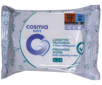 Toallitas húmedas para bebé, dermatológicamente testadas COSMIA BABY 24 uds.