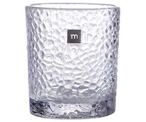 Vaso de vidrio con relieve exterior Festo Claro, 0,35 litros, LA MEDITERRÁNEA.