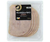 Pechuga de pavo asada sabor ahumado, cortada en lonchas ALCAMPO GOURMET 150 g.