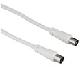Cable HAMA de antena macho hembra, 1,5 metros, 75db, color blanco.