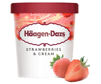 Tarrina de helado de fresa con trocitos de fresa HÄAGEN-DAZS 460 ml. Tarrina de helado de fresa con trocitos de fresa HÄAGEN-DAZS 460 ml.