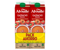 Gazpacho receta original, elaborado con ingredientes 100% naturales ALVALLE 2 x 1 l.