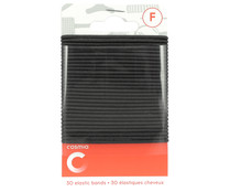 Gomas elásticas de color negro COSMIA 30 uds.