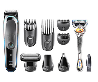 Set de arreglo personal 9 en 1 BRAUN MGK3980, sin cable, uso en seco, para cara, cuerpo y cabello.