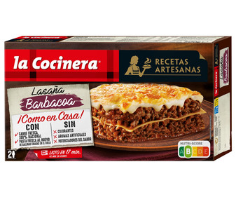 Lasaña de pasta fresca a la barbacoa (con carne 100% nacional) LA COCINERA Recetas artesanas 500 g. Lasaña de pasta fresca a la barbacoa (con carne 100% nacional) LA COCINERA Recetas artesanas 500 g.