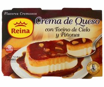 Postre de crema de queso con tocino de cielo y piñones REINA 2 x 90 g.