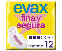 Compresa normal con alas EVAX Fina y segura 12 uds.