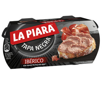 Paté de hígado de cerdo ibérico LA PIARA Tapa Negra 2 ud x 73 g. Paté de hígado de cerdo ibérico LA PIARA Tapa Negra 2 ud x 73 g.