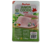 Jamón cocido de categoria extra, cortado en lonchas PRODUCTO ALCAMPO 250 g.
