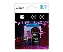 Tarjeta de memoria QILIVE 128GB MicroSDXC UHS-U1 V30, 95Mb/s, Classe 10 + lector de tarjetas.