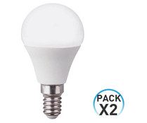 Pack de 2 bombillas Led E14, 7,4W, luz neutra 4000k, 806lm, SEVENON.