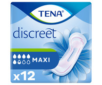Compresas incontinencia maxi, para pérdidas severas de orina TENA Discreet 12 uds.