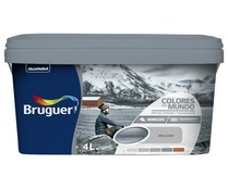 Pintura para paredes monocapa BRUGUER Colores del mundo Escandinavia Gris Suave, 4L.