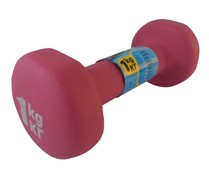 Pesa de 1 Kilogramo, con recubrimiento de neopreno, color rosa CUPS.
