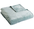 Plaid de flannel color verde claro, 130x170cm., 100% poliéster 260g/m², ACTUEL.