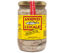 Filetes de anchoas en sal L'ESCALA tarro de 515 g.