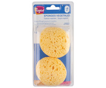 Esponjas naturales, elaboradas a base de fibras vegetales y algodón TIGEX 2 unidades.
