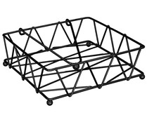Servilletero cuadrado fabricado en metal color negro, 18,5x5,5cm., HOME DECO FACTORY.
