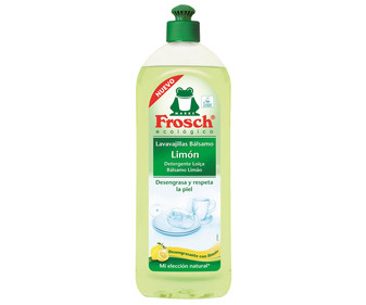 Detergente lavavajillas a mano ecológico con aroma limón (desengrasa y respeta la piel) FROGGY 750 ml.