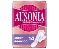 Compresas con alas super AUSONIA Ultrafina plus 14 uds.