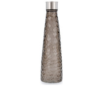 Botella de vidrio cónica gris con diseño exterior en relieve, 0,75 litros, Viba QUID.