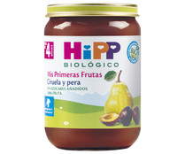 Tarrito de fruta ecológica (ciruela y pera) a partir de 4 meses HIPP Biológico 190 g.